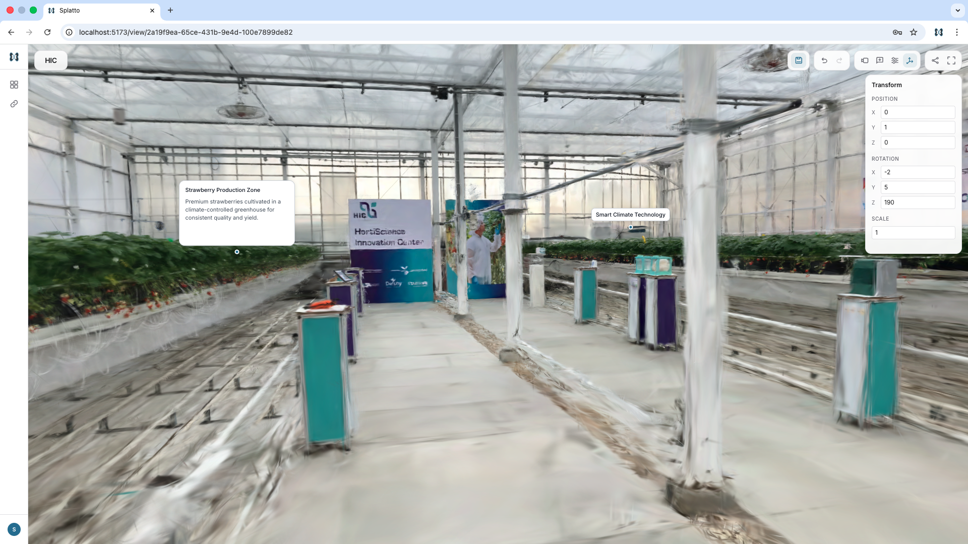 Splatto 3D viewer interface